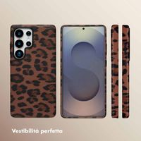 Selencia Cover Sabi Stampa pantera con MagSafe Samsung Galaxy S25 Ultra - Mocha Brown