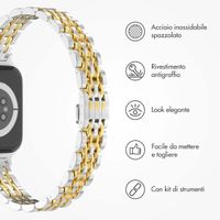 Selencia Cinturino sottile in acciaio ispirato a Jubilee Apple Watch | 38/40/41/42 mm - Argento e Oro