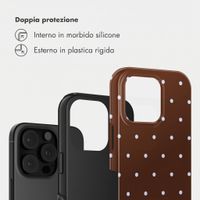 Selencia Cover Posteriore Vivid Apple iPhone 16 Pro - Happy Dots Chocolate