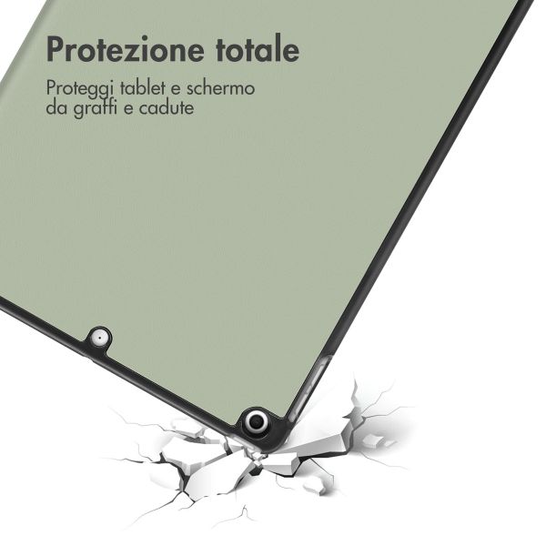 imoshion Cover Trifold Design Apple iPad 9 (2021) 10.2 pollici / iPad 8 (2020) 10.2 pollici / iPad 7 (2019) 10.2 pollici - Floral Green