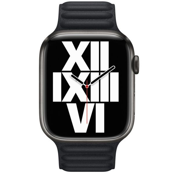 Apple Cinturino Leather Link Apple Watch | 44/45/46/49 mm - Taglia S/M - Ink