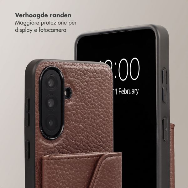 Selencia Cover per telefono Sera con cordino e portacarte a busta Samsung Galaxy A37 (5G) - Chocolate Brown