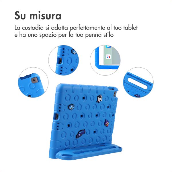 imoshion Cover per tablet a prova di bambino con bambole rimovibili Apple iPad 9 (2021) 10.2 pollici / iPad 8 (2020) 10.2 pollici / iPad 7 (2019) 10.2 pollici - Blu