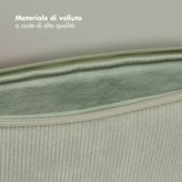 Selencia Cover per laptop in velluto a coste 13-14 pollici - Sleeve per laptop - Pistache Cream