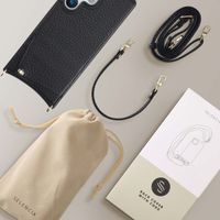 Selencia Cover per telefono Nova con cordino e portacarte Samsung Galaxy S25 Ultra - Nero