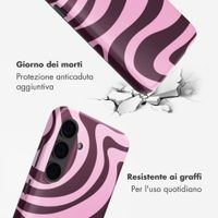 Selencia Cover posteriore Vivid con MagSafe Samsung Galaxy S24 - Wavy Swirl Pink Plum