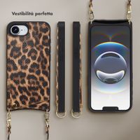 Selencia Cover per telefono Nova con cordino e portacarte Apple iPhone 17e / 16e - Leopard