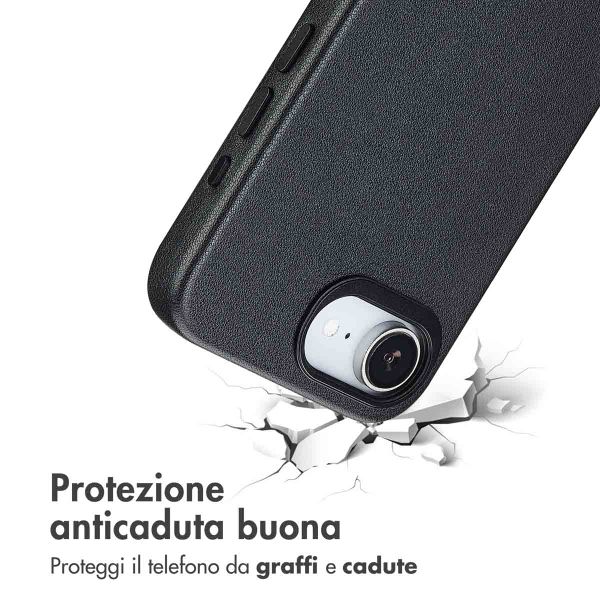Accezz Cover in Pelle con MagSafe Apple iPhone 17e / 16e - Onyx Black