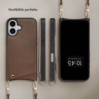 Selencia Cover per telefono Nova con cordino e portacarte Apple iPhone 16 - Mocha Brown