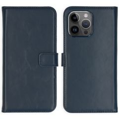 Selencia Cover a libro in vera pelle Apple iPhone 15 Pro Max - Blu