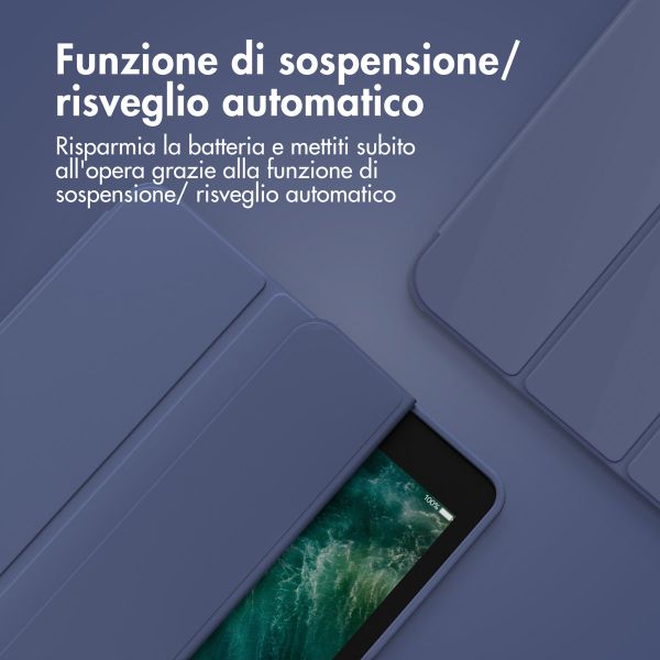 Accezz Cover a libro in silicone Smart Apple iPad 9 (2021) 10.2 pollici / iPad 8 (2020) 10.2 pollici / iPad 7 (2019) 10.2 pollici - Blu scuro