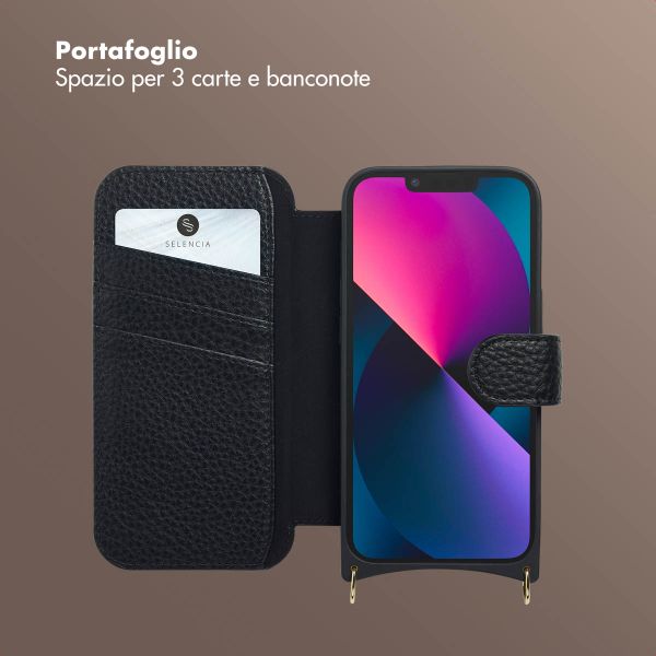 Selencia Cover Riva con MagSafe e cordino Apple iPhone 14 / 13 - Nero