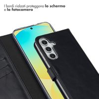 Selencia Cover a libro in vera pelle Samsung Galaxy S25 FE - Nero