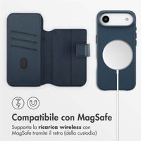 Accezz Cover in pelle 2 in 1 con MagSafe Apple iPhone Air - Nightfall Blue