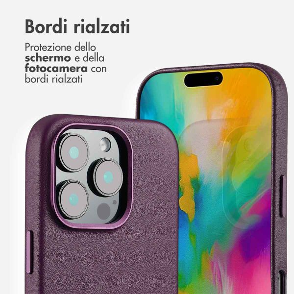 Accezz Cover in Pelle con MagSafe Apple iPhone 16 Pro - Heath Purple