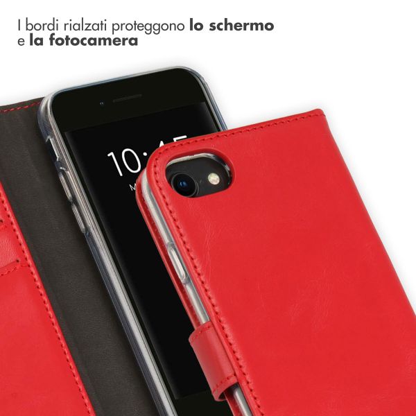 Selencia Cover a libro in vera pelle Apple iPhone SE (2022 / 2020) / 8 / 7 / 6(s) - Rosso