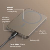 Selencia Vivid Powerbank 5.000 mAh - MagSafe e Qi - Desert Gold / Country Moo'd