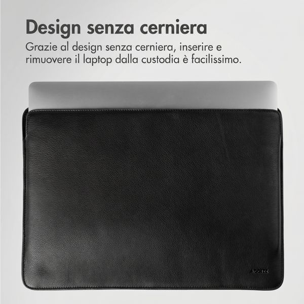 Accezz Cover in pelle per Apple MacBook 14 pollici - Laptopsleeve - Nera
