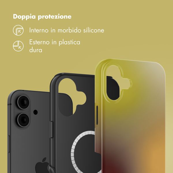 Selencia Cover posteriore Vivid con MagSafe Apple iPhone 16 - Gradient Olive Dust
