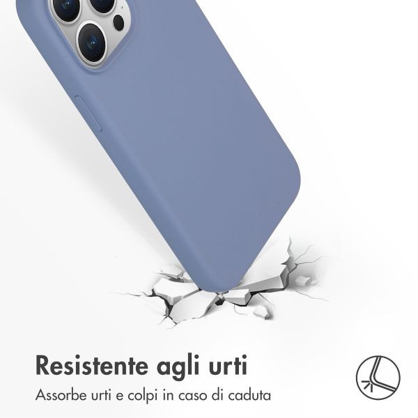 Accezz Cover in silicone liquido con MagSafe Apple iPhone 15 Pro Max - Lavender Gray