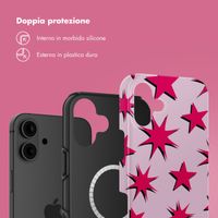 Selencia Cover posteriore Vivid con MagSafe Apple iPhone 16 - Stars Rubine Red Light Pink