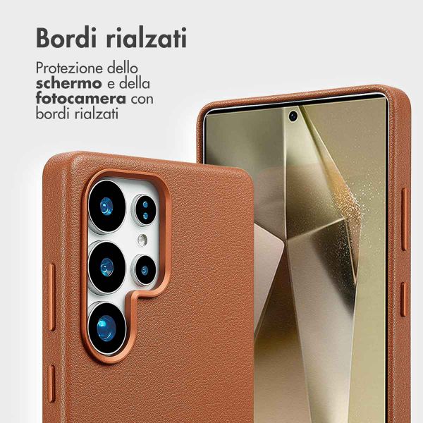 Accezz Cover in pelle 2 in 1 con MagSafe Samsung Galaxy S25 Ultra - Sienna Brown