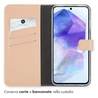 Selencia Cover a libro in vera pelle Samsung Galaxy A26 - Dusty Pink