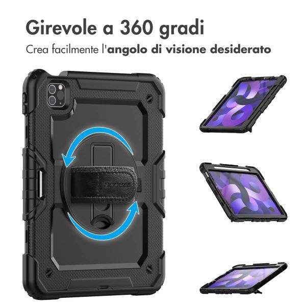 Accezz Cover Posteriore Resistente con tracolla Apple iPad Air 5 (2022) / Air 4 (2020) - Nero