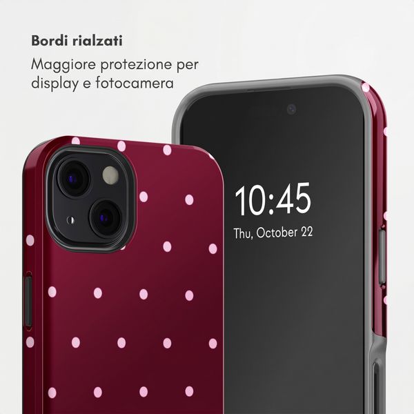 Selencia Cover Posteriore Vivid Apple iPhone 13 - Happy Dots Burgundy
