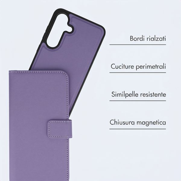 imoshion Cover a libro di lusso 2-in-1 rimovibile Samsung Galaxy S25 FE - Viola