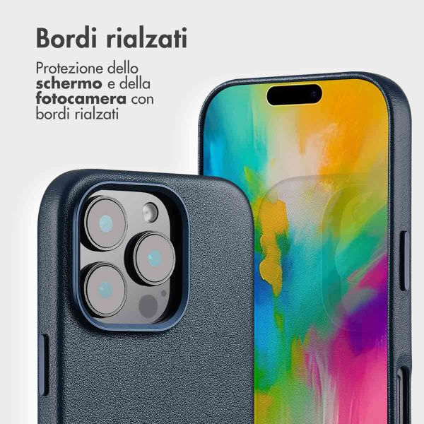 Accezz Cover in pelle 2 in 1 con MagSafe Apple iPhone 16 Pro Max - Nightfall Blue