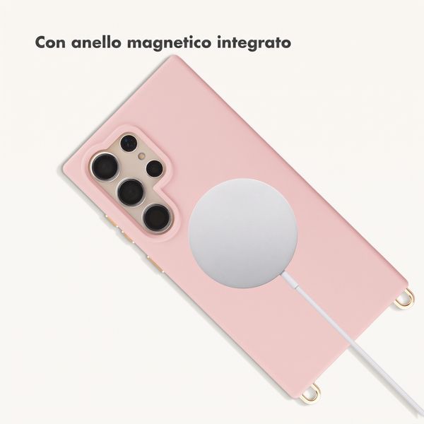 Selencia Cover posteriore Rivièra con MagSafe con ganci rimovibili Samsung Galaxy S24 Ultra - Sorbet Pink
