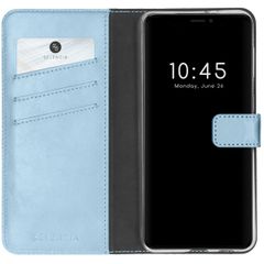 Selencia Cover a libro in vera pelle Apple iPhone 13 Mini - Air Blue