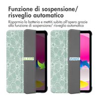 imoshion Cover Trifold Design Apple iPad 11 (2025) 11 pollici A16 / iPad 10 (2022) 10.9 pollici - Botanica