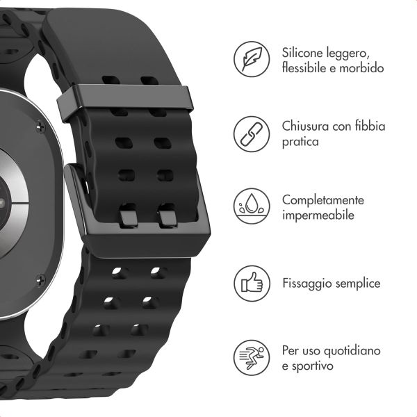 imoshion Cinturino Ocean in silicone Samsung Galaxy Watch 8 (40/44mm) / Classic (46mm) - Nero