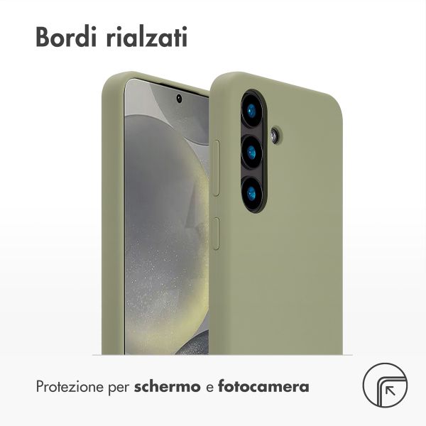 Accezz Cover in silicone liquido con MagSafe Samsung Galaxy S24 - Cooper Green