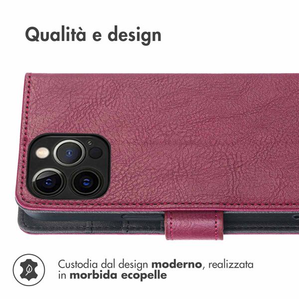 imoshion Cover a libro di Lusso Apple iPhone 12 (Pro) - Bordeaux