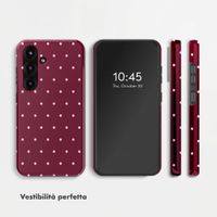 Selencia Cover posteriore Vivid con MagSafe Samsung Galaxy S25 - Happy Dots Burgundy