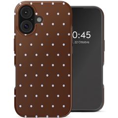 Selencia Cover posteriore Vivid con MagSafe Apple iPhone 16 - Happy Dots Chocolate