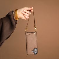 Selencia Cover per telefono Nova con cordino e portacarte Apple iPhone 15 - Mocha Brown