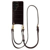 Selencia Nova cover posteriore in vera pelle con portacarte Samsung Galaxy S26 Ultra - Dark Chocolate