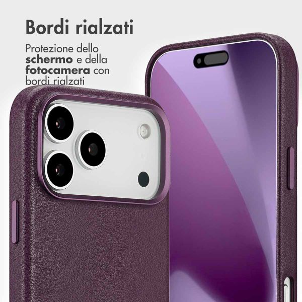 Accezz Cover in pelle 2 in 1 con MagSafe Apple iPhone 17 Pro Max - Heath Purple