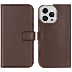 Selencia Cover a libro in vera pelle Apple iPhone 14 Pro Max - Marrone
