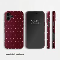 Selencia Vivid Backcover Apple iPhone 16 - Happy Dots Burgundy