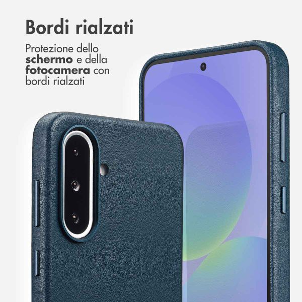 Accezz Cover in Pelle con MagSafe Samsung Galaxy A36 / A56 - Nightfall Blue