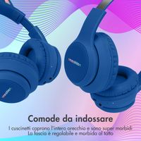 imoshion Cuffie wireless per bambini LED Light Cat Ear - Limitatore di decibel - Con cavo AUX - Cobalt Blue