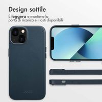 Accezz Cover in Pelle con MagSafe Apple iPhone 13 - Nightfall Blue