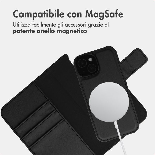 imoshion Cover a libro di lusso 2-in-1 rimovibile Apple iPhone 15 - Nero