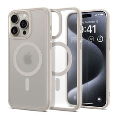 Spigen Cover Posteriore Ultra Ibrida con MagSafe Apple iPhone 15 Pro - Frost Natural Titanium