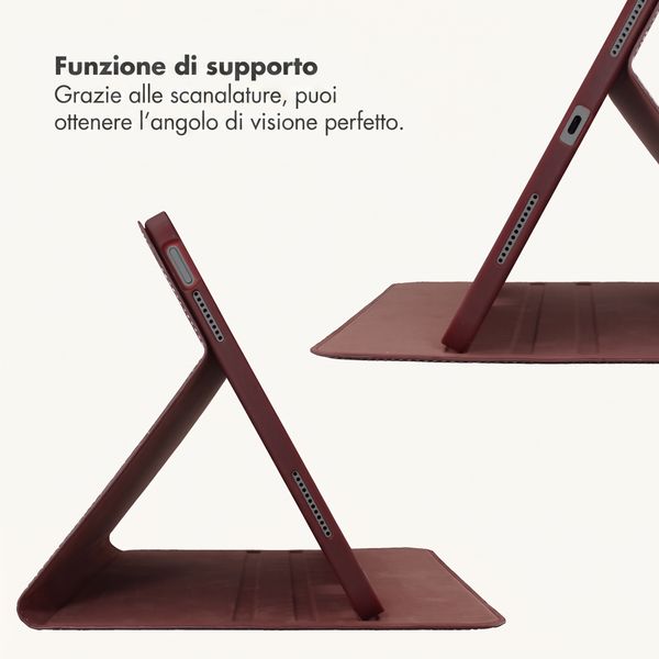 Selencia Custodia a libro Croco Apple iPad Air 11 pollici (2026) M4 / (2025) M3 / (2024) M2 / Air 5 (2022) / Air 4 (2020) - Burgundy